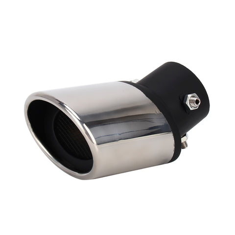 Tubo di punta del silenziatore di scarico imbullonato curvo in acciaio inossidabile per styling auto universale con rete, Curved/Black, Curved with Mesh
