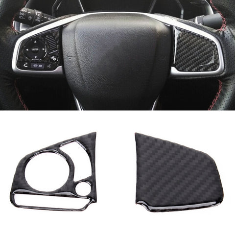 Adhésif pour l'intérieur du volant en fibre de carbone 2 en 1 pour Honda Civic 10e génération (générale), garniture de bouton