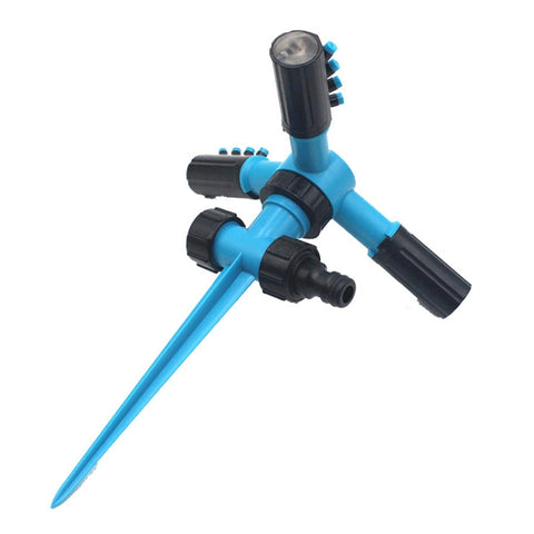 Système d'irrigation du jardin avec irrigateur d'eau pour jardin réglable et rotatif à 360° avec 3 pulvérisateurs à bras et base à point, Arroseur d'eau rotatif à 360° (bleu), Arroseur d'eau rotatif à 360° (vert)
