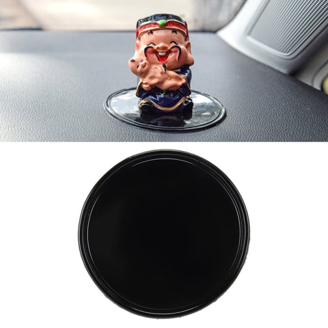Tappetino antiscivolo per cruscotto in gomma morbida rotondo per auto per telefono/GPS/MP4/MP3, diamètre: 8 cm, Tapis rond en caoutchouc souple (noir), Tapis rond en caoutchouc souple (transparent)