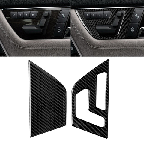 Autocollant décoratif pour panneau de réglage du siège avec guide en fibre de carbone pour voiture à 2 personnes pour Mercedes-Benz W204 2007-2013, réglage du siège de conduite à droite