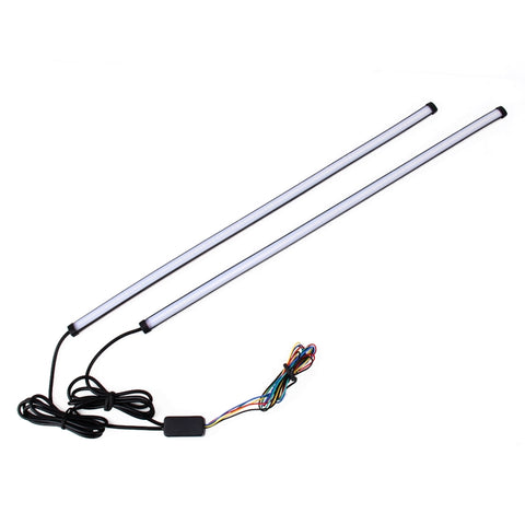 45 cm 12 W 3014-SMD LED 720LM Lampadina per auto Indicatore di direzione Lampada per retromarcia automatica Sorgente luminosa di marcia diurna (luce bianca + luce gialla), 45cm - Novalix Store