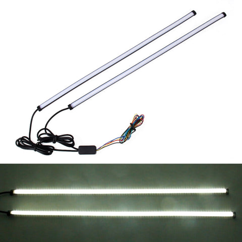 45 cm 12 W 3014-SMD LED 720LM Lampadina per auto Indicatore di direzione Lampada per retromarcia automatica Sorgente luminosa di marcia diurna (luce bianca + luce gialla), 45cm - Novalix Store