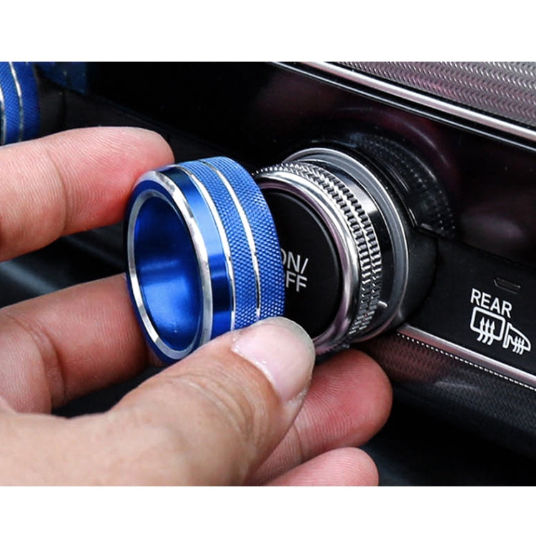 3 PCS Car Aluminum Alloy Air Conditioner Knob Case for Honda Tenth Generation Accord, For Honda Tenth Generation Accord(Blue)                           ...