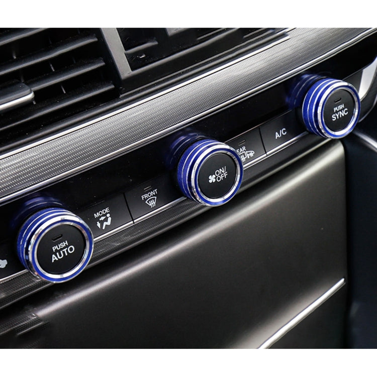 3 PCS Car Aluminum Alloy Air Conditioner Knob Case for Honda Tenth Generation Accord, For Honda Tenth Generation Accord(Blue)                           ...