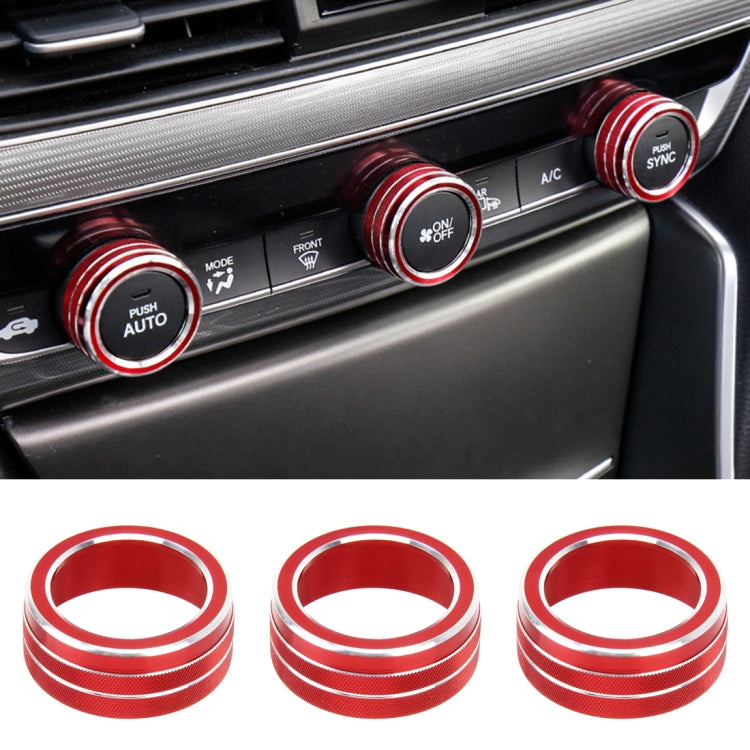 3 PCS Car Aluminum Alloy Air Conditioner Knob Case for Honda Tenth Generation Accord, For Honda Tenth Generation Accord(Blue)                           ...