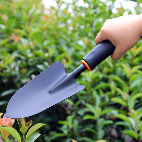 Attrezzo da giardinaggio per piantare, scavare, pala di ferro con manico longo in plastica, Pelle
