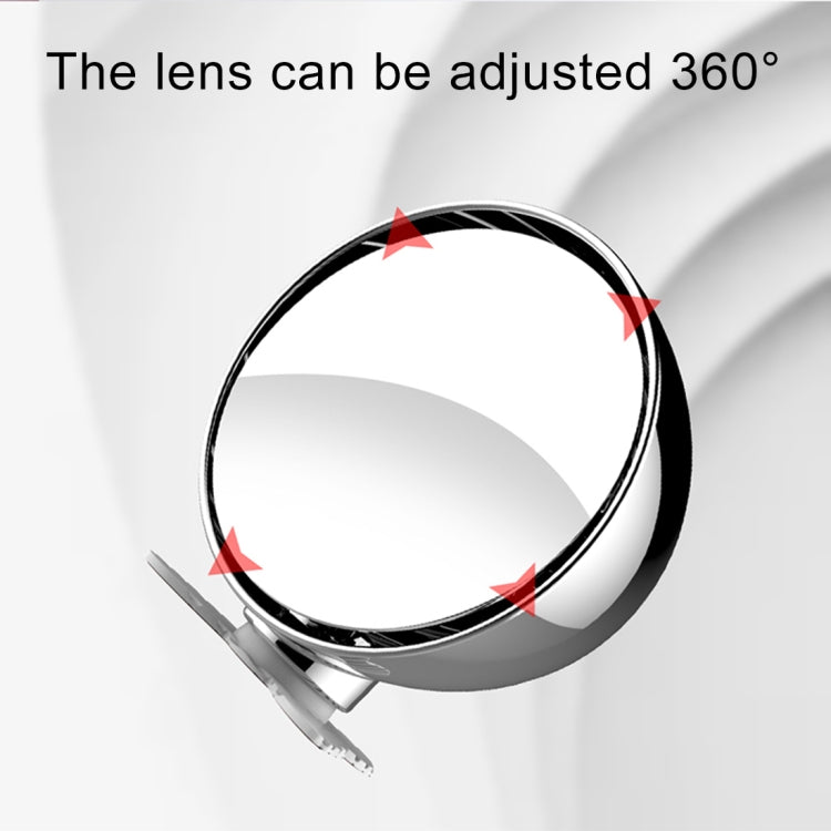 3R-044 Auxiliary Rear View Mirror Car Adjustable Blind Spot Mirror Wide Angle Auxiliary Rear View Side Mirror, 3R-044 (Black), 3R-044 (Silver)          ...