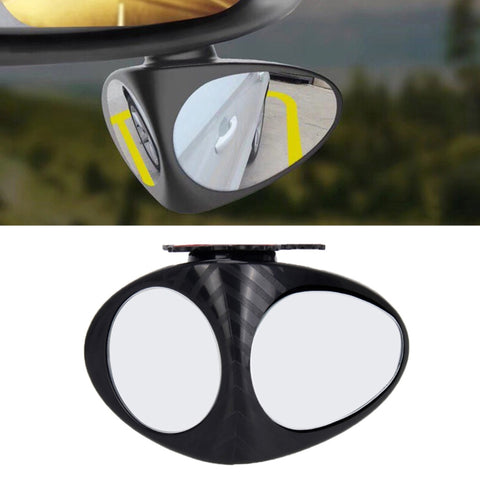 3R-046 Specchietto laterale destro per punto cieco ruotabile a 360 gradi per auto, Right Black, Right White
