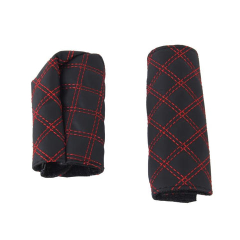 2 pièces de couverture du frein à main pour voiture, pommeau de changement, ensemble de coussins pour le changement de vitesse, couverture pour accessoires de voiture, décoration interne, 2 pièces rouges, 2 pièces rouge blanc