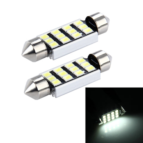 2 PZ 3,5 W 250 LM 6000 K 39 MM 12 LED SMD-2835 Decodifica porta bicuspide Lampada da lettura per auto Lampada da lettura a LED, DC 12V, 39MM - Novalix Store