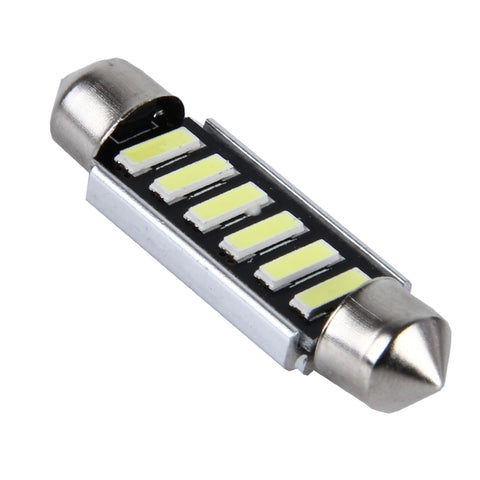 2 PZ 2W 100 LM 6000K 41MM 6 LED SMD-7020 Decodifica porta bicuspide Lampada da lettura per auto Lampada da lettura a LED, DC 12V, Luce bianca, 41MM