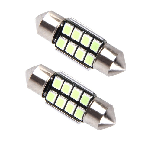 Lampada da Lettura LED 12V 2W con 8 SMD-3528 - 31MM, 2 Pezzi per Auto