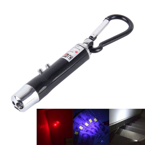 2 pièces portachiavi esterno avec guscio en metallo mini torcia a LED luce laser avec rilevamento del denaro
