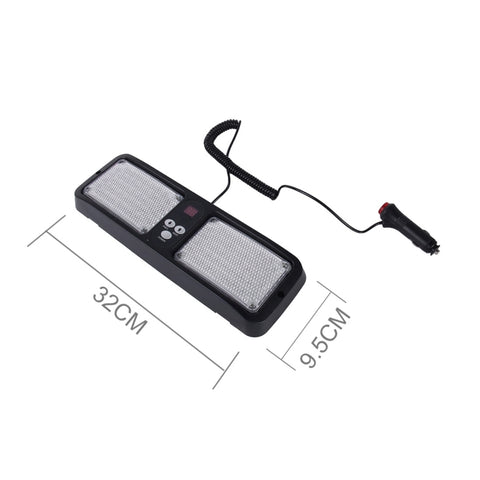 Alta qualità DC 12V, 9W LED Impermeabile Parasole per auto Luce bianca Spie di emergenza Stroboscopiche Luci di emergenza Lampeggiante con 12 tipi di schemi flash, White