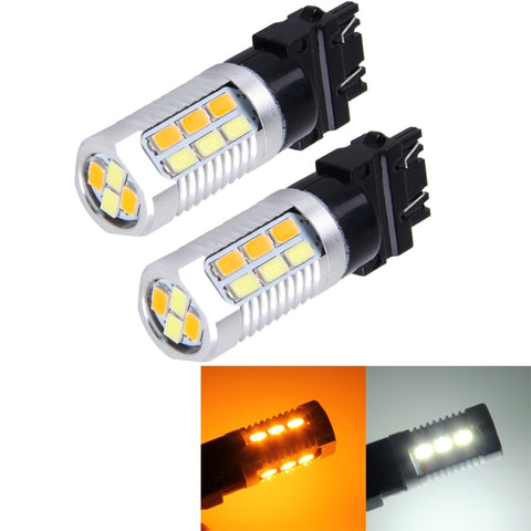 2 PZ T25-3157 6W 22 SMD-5730-LED Luce bianca + gialla Luce freno Indicatore di direzione, DC 12V, T25 - Novalix Store