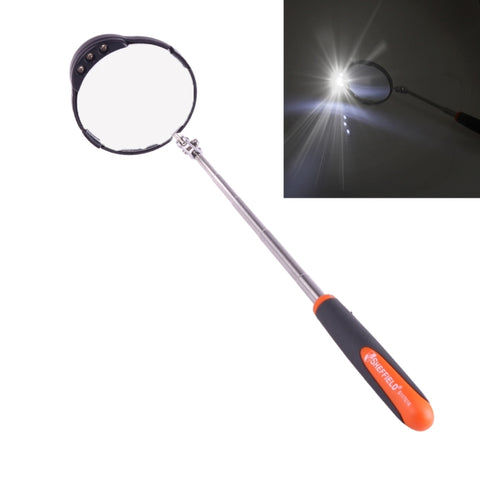 Specchio di ispezione retrattile per telaio auto con 3 luci LED da 5 mm, diametro specchio: 82 mm, lunghezza massima espandibile: 760 mm, Diameter: 82mm, Max Expanding Length: 760mm