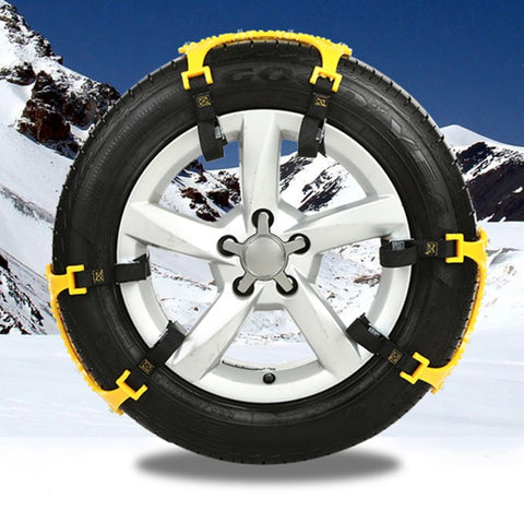 Catene antiscivolo per pneumatici da neve - Set di 6 pezzi gialle per