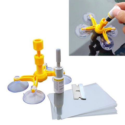 Outil professionnel pour la réparation du pare-brise Rimozione ammaccature sans vernice Kit di riparazione del parabrezza del finerino dell'auto Chip Crack Vetro automatique, outil de réparation de pare-brise, outil de réparation de pare-brise (blanc)