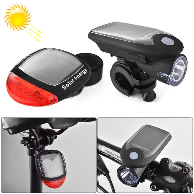 USB Solar Motorcycle Light Set - Front and Back, 2 Pack