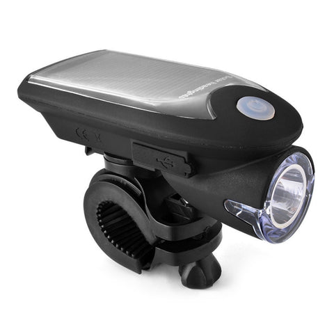 Set di luci per moto/bicicletta a energia solare USB da 2 pezzi 3W 240LM, luce anteriore + luce posteriore, Front Light+Back Light Black, Front Light+Back Light White