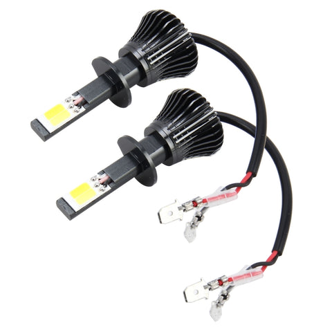 Fendinebbia a LED per auto H1 DC 12V 6W 6000K + 3500K da 2 pezzi con lampade COB a doppia faccia (luce bianca + luce gialla), H1