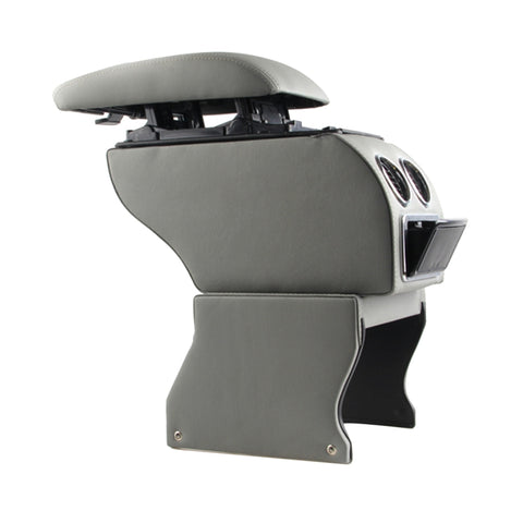 Scatola bracciolo avvolto en pelle ABS per auto con fori e cavi USB per ricarica rapida per Tiguan, pour Tiguan (gris), pour Tiguan (noir)