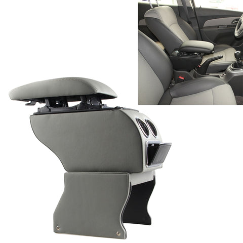 Scatola bracciolo avvolto en pelle ABS per auto con fori e cavi USB per ricarica rapida per Tiguan, pour Tiguan (gris), pour Tiguan (noir)