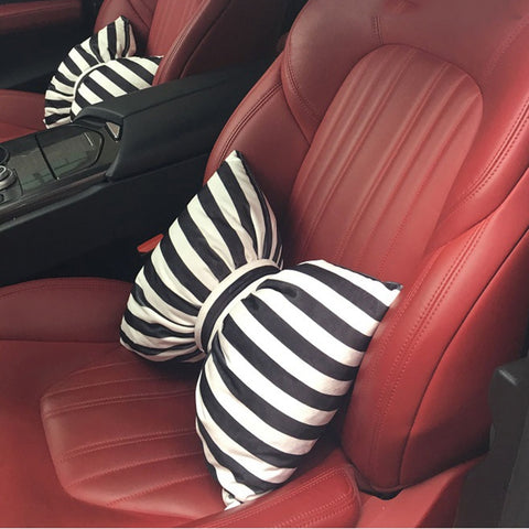 Cuscino per schienale traspirante per auto in stile bowknot a strisce classiche, dimensioni: 35 * 45 cm, Size: 35*45cm