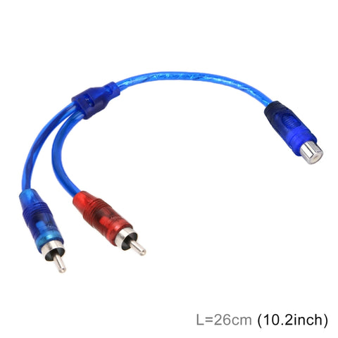 Câble pour câble audio vidéo AV pour voiture de 1 femme à 2 hommes en aluminium, longueur de trou : 26 cm, 1 femelle à 2 mâles
