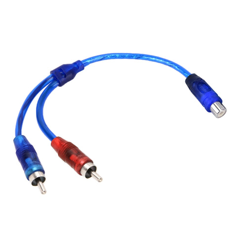 Câble pour câble audio vidéo AV pour voiture de 1 femme à 2 hommes en aluminium, longueur de trou : 26 cm, 1 femelle à 2 mâles