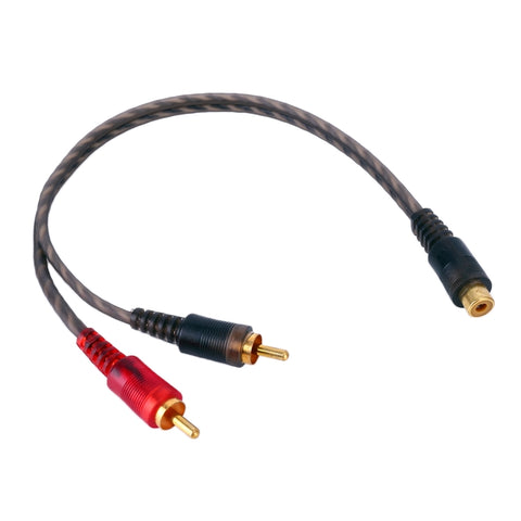 Câble pour câble audio vidéo AV pour voiture de 1 femme à 2 hommes dans le cadre, longueur de trou : 26 cm, 1 femelle vers 2 mâles (cuivre)