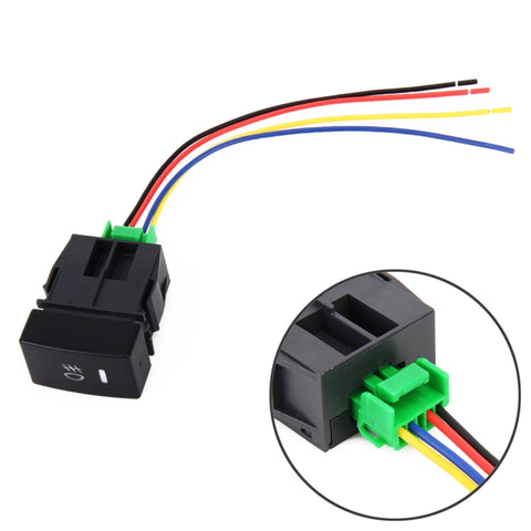 Interruttore a pulsante on-off a 5 pin per fendinebbia per auto con cavo per Honda Fit, avec Cable