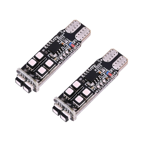 2 pezzi W5W 194 T10 multi colori 10 SMD 3535 LED luce di ingombro per auto con telecomando, DC 12V, 2 PCS SMD 3535 - Novalix Store