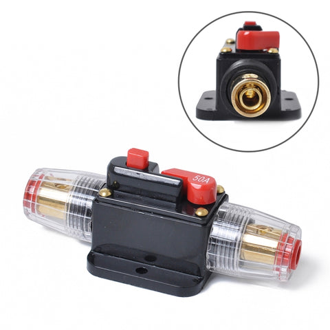 Fusible 50A pour fusible audio stéréo portable pour interrupteur automatique DC 12-24V, 50A