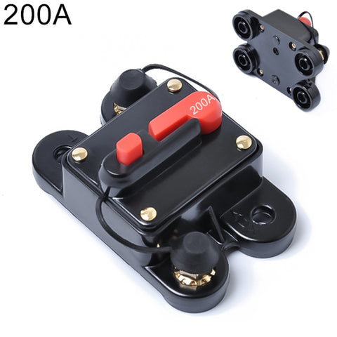 Portafusibili con ripristino automatico interruttore automatico audio per auto 200A DC 12-24V, 200A