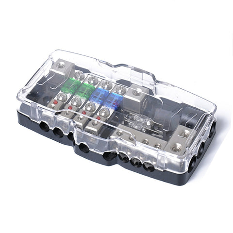 Bloc de distribution audio pour auto stéréo Mini bloc de fusibles ANL Bloc de fusibles à 4 vies 30A 60A 80Amp avec LED, bloc de fusibles 4 voies