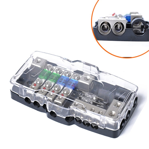 Bloc de distribution audio pour auto stéréo Mini bloc de fusibles ANL Bloc de fusibles à 4 vies 30A 60A 80Amp avec LED, bloc de fusibles 4 voies