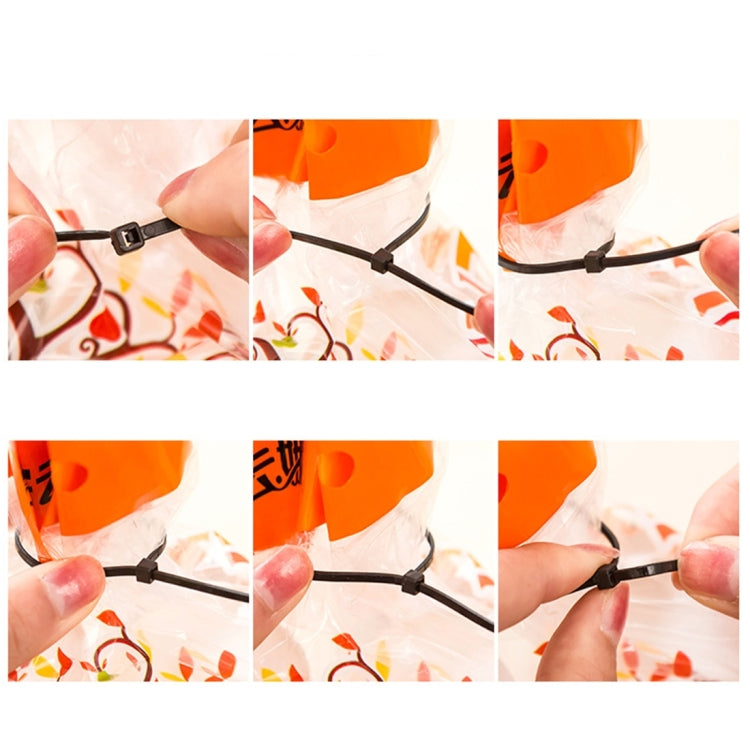 100 Pack 8mm x 200mm Nylon Cable Ties in Black & White