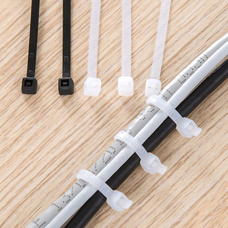 100 Pack 8mm x 200mm Nylon Cable Ties in Black & White