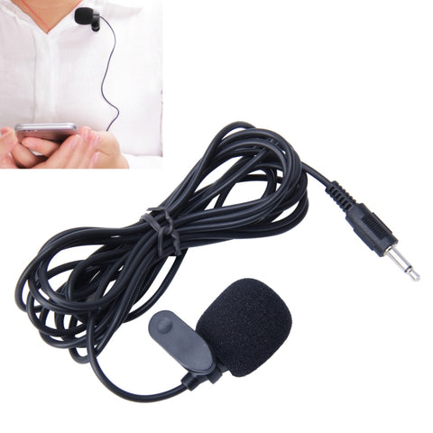 10 PC Microfono audio per auto Jack da 3,5 mm Spina Mic Stereo Mini Microfono con clip esterno cablato Lettore per radio DVD automatica, Lunghezza cavo: 2,1 m, Clip - Novalix Store