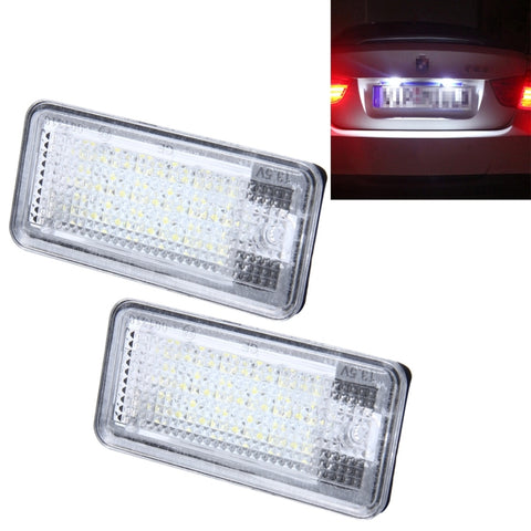 Luce targa da 2 pezzi con 24 lampade SMD-3528 per Audi, For Audi with 24 SMD-3528 Lamps