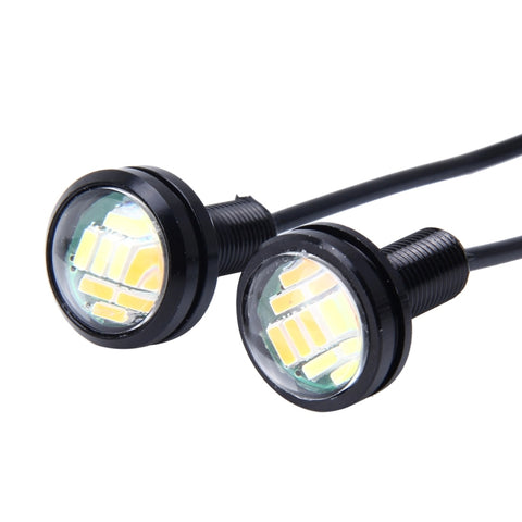 2 pezzi 2 W (luce bianca + gialla) fendinebbia per auto Eagle Eyes, indicatori di direzione con 12 lampade LED SMD-4014, lunghezza cavo DC 12 V: 55 cm, SMD-4014, Eagle Eye Light  12V/2W - Novalix Store