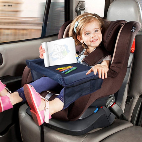 Console pour enfants Passeggino Giocattolo Passeggino Organizzatore Vassoio di sécurezza per bambini Supporto per pittura turistica Tavolo da pranzo impermeabile Vassoio per pittura per auto, Bleu