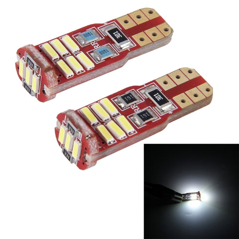 Lampada Auto T10 2W 100LM 6000K - 2 Pezzi con 12 LED SMD-4014, DC 12V