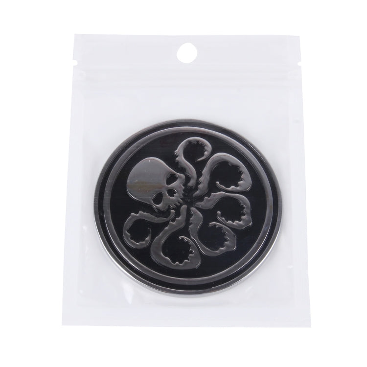 Skull Pattern Shiny Metal Car Sticker - Unique Exterior