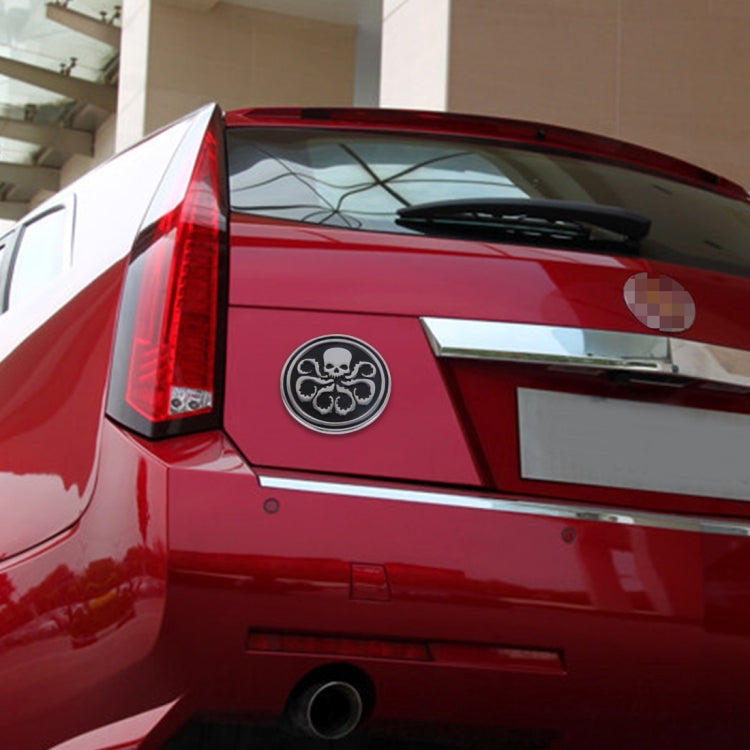Skull Pattern Shiny Metal Car Sticker - Unique Exterior