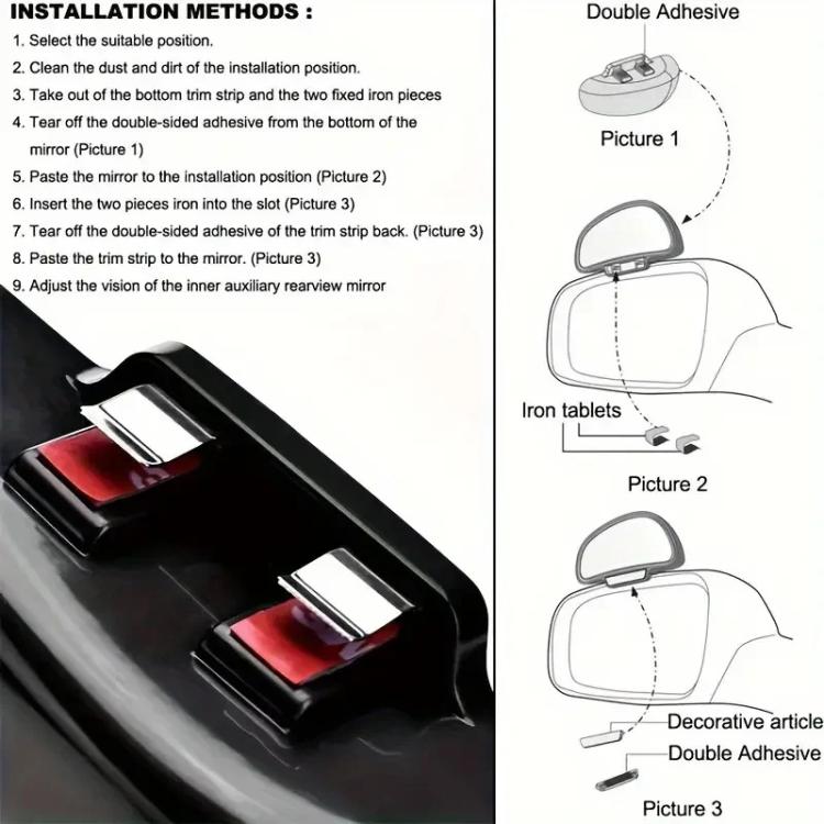 Adjustable Wide Angle Right Rear View Mirror for Cars