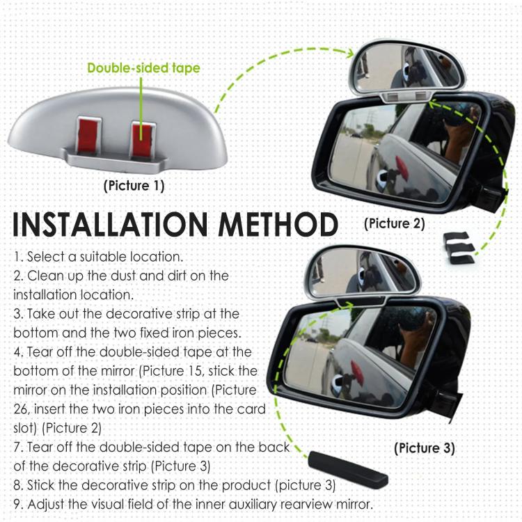 Adjustable Wide Angle Right Rear View Mirror for Cars