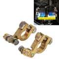 Brass Car Battery Connector Terminals - 2 Pack Clamps